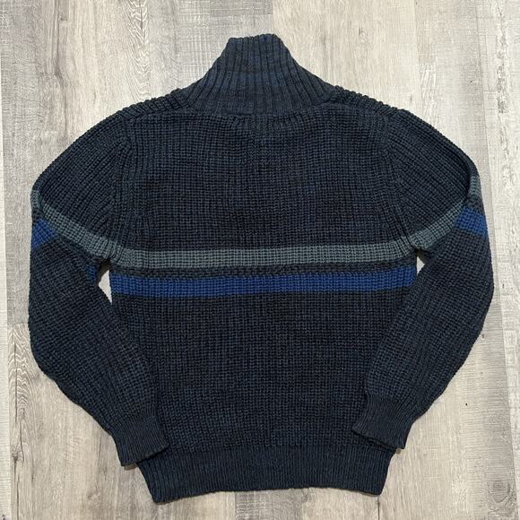 VTG Knights Of The Round Table Striped Knit Shawl Collar Pull Over Mens Sweater - Picture 3 of 4
